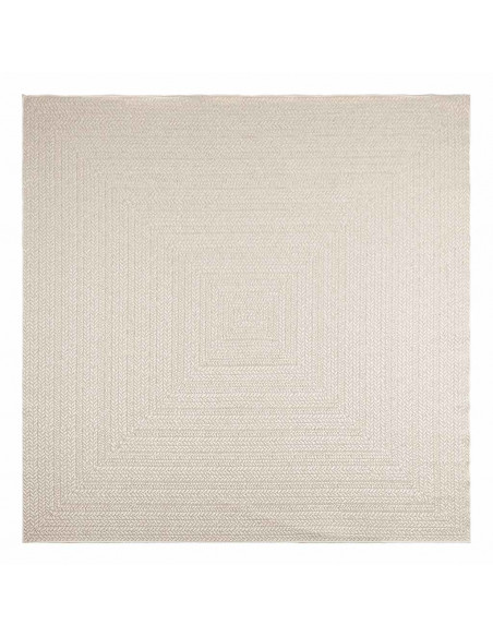Tappeto ZIZUR Crema 240x240 cm Aspetto Iuta Interni ed Esterni