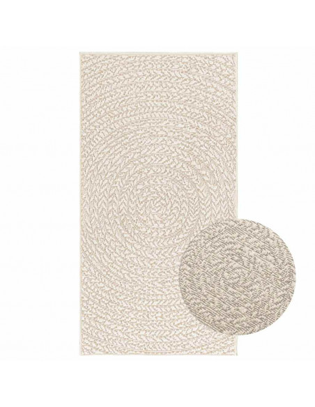 Tappeto ZIZUR Crema 60x110 cm Aspetto Iuta Interni ed Esterni
