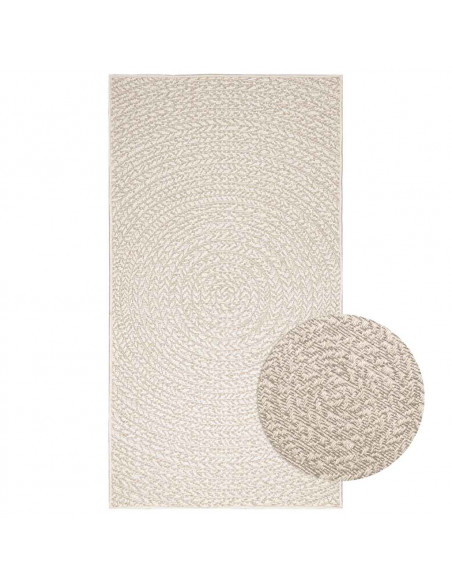Tappeto ZIZUR Crema 80x150 cm Aspetto Iuta Interni ed Esterni