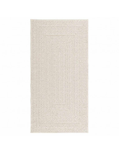 Tappeto ZIZUR Crema 80x150 cm Aspetto Iuta Interni ed Esterni