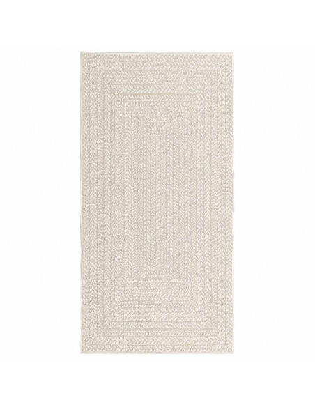 Tappeto ZIZUR Crema 80x150 cm Aspetto Iuta Interni ed Esterni