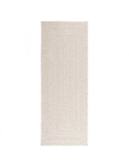 Tappeto ZIZUR Crema 80x200 cm Aspetto Iuta Interni ed Esterni
