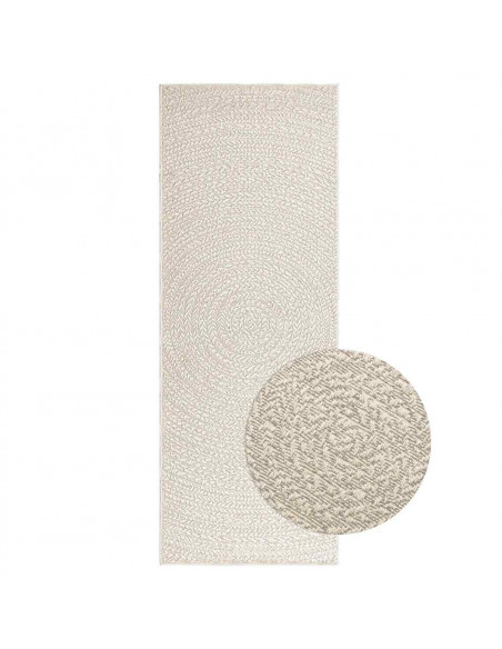 Tappeto ZIZUR Crema 80x200 cm Aspetto Iuta Interni ed Esterni