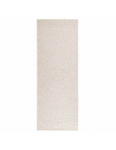 Tappeto ZIZUR Crema 80x200 cm Aspetto Iuta Interni ed Esterni