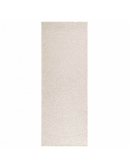 Tappeto ZIZUR Crema 80x200 cm Aspetto Iuta Interni ed Esterni