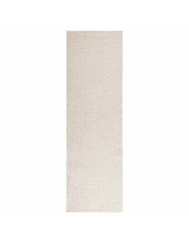 Tappeto ZIZUR Crema 80x250 cm Aspetto Iuta Interni ed Esterni