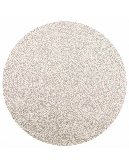 Tappeto ZIZUR Crema Ø 160cm Aspetto Iuta per Interni ed Esterni
