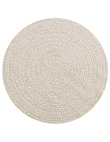 Tappeto ZIZUR Crema Ø 90 cm Aspetto Iuta per Interni ed Esterni