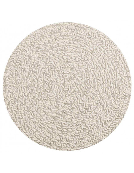 Tappeto ZIZUR Crema Ø 90 cm Aspetto Iuta per Interni ed Esterni