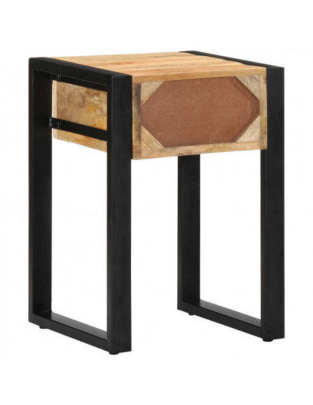 Tavolino 35x35x50 cm in Legno Grezzo Massello di Mango