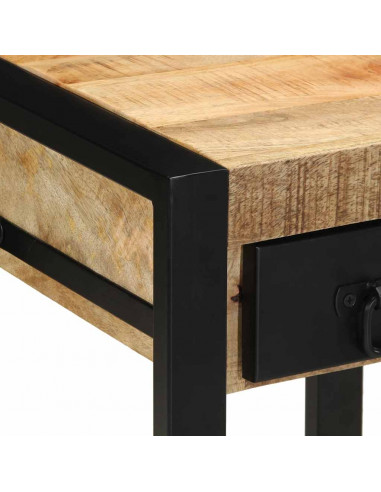 Tavolino 35x35x50 cm in Legno Grezzo Massello di Mango