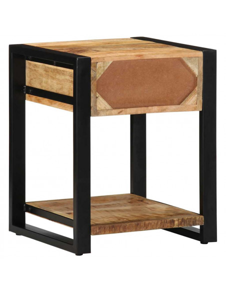 Tavolino 40x40x50 cm in Legno Grezzo Massello di Mango