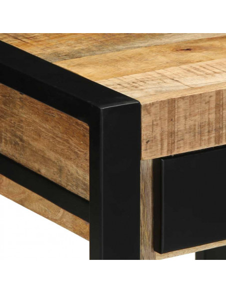 Tavolino 40x40x50 cm in Legno Grezzo Massello di Mango