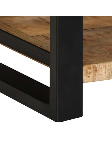 Tavolino 40x40x50 cm in Legno Grezzo Massello di Mango