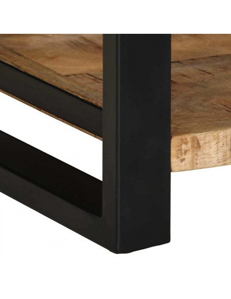 Tavolino 40x40x50 cm in Legno Grezzo Massello di Mango