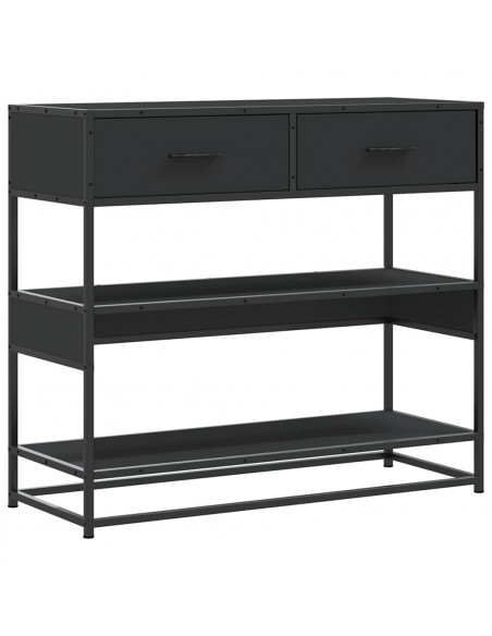Tavolino Consolle Nero 90x35x80 cm in Legno Multistrato
