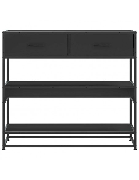 Tavolino Consolle Nero 90x35x80 cm in Legno Multistrato