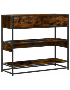 Tavolino Consolle Rovere Fumo 90x35x80 cm in Legno Multistrato