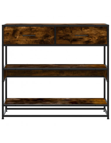 Tavolino Consolle Rovere Fumo 90x35x80 cm in Legno Multistrato