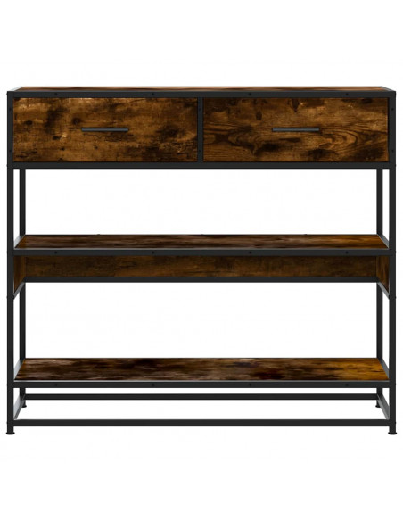 Tavolino Consolle Rovere Fumo 90x35x80 cm in Legno Multistrato
