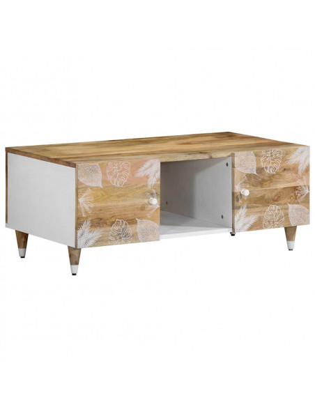 Tavolino da Salotto 100x54x40 cm in Legno Massello di Mango