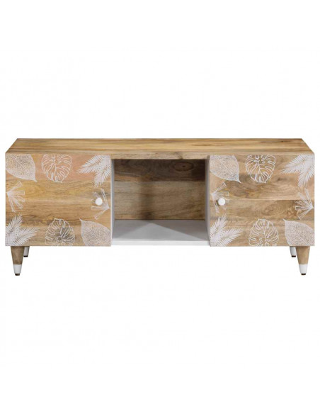 Tavolino da Salotto 100x54x40 cm in Legno Massello di Mango