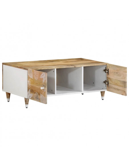 Tavolino da Salotto 100x54x40 cm in Legno Massello di Mango