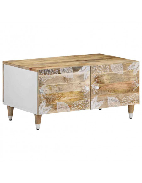 Tavolino da Salotto 80x50x40 cm Legno Massello di Mango