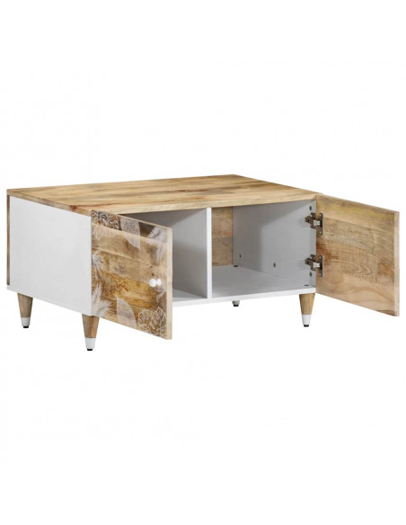 Tavolino da Salotto 80x50x40 cm Legno Massello di Mango