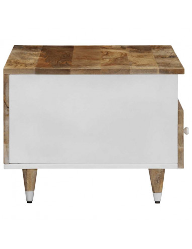 Tavolino da Salotto 80x54x40 cm in Legno Massello di Mango