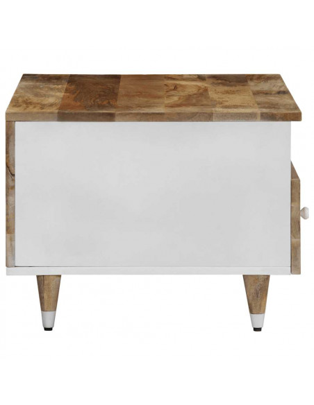 Tavolino da Salotto 80x54x40 cm in Legno Massello di Mango