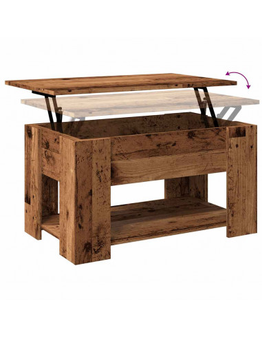 Tavolino da Salotto Legno Antico 79x49x41 cm Legno Multistrato