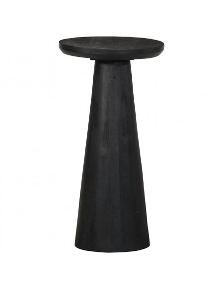 Tavolino da Salotto Nero Ø30x60 cm in Legno Massello di Mango