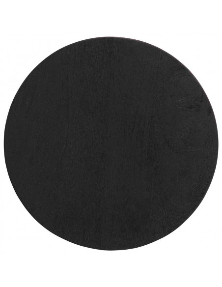 Tavolino da Salotto Nero Ø30x60 cm in Legno Massello di Mango