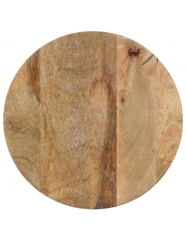 Tavolino da Salotto Nero Ø37x45 cm in Legno Massello di Mango