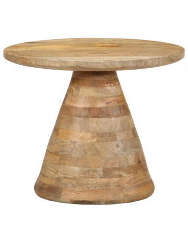 Tavolino da Salotto Ø50x40 cm in Legno Massello di Mango