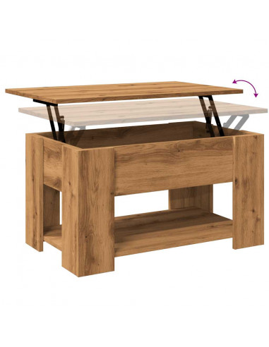 Tavolino da Salotto Rovere Artigianale 79x49x41 cm Truciolato