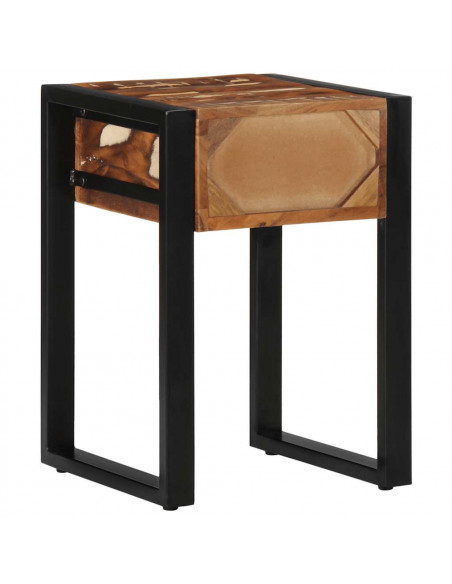 Tavolino Multicolore 35x35x50 cm in Legno Massello Recupero