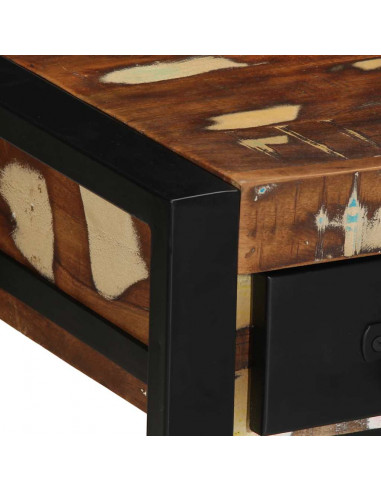 Tavolino Multicolore 35x35x50 cm in Legno Massello Recupero