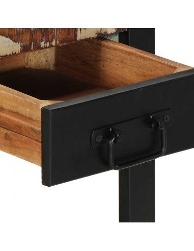 Tavolino Multicolore 35x35x50 cm in Legno Massello Recupero