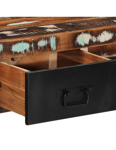 Tavolo Consolle Multicolore 100x35x75cm Legno Massello Recupero