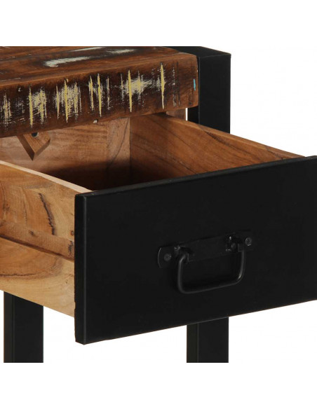 Tavolo Consolle Multicolore 100x35x75cm Legno Massello Recupero