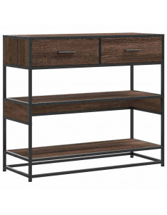 Tavolo Consolle Rovere Marrone 90x35x80 cm Legno Multistrato