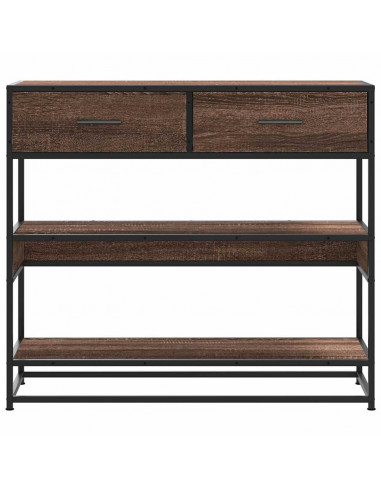 Tavolo Consolle Rovere Marrone 90x35x80 cm Legno Multistrato