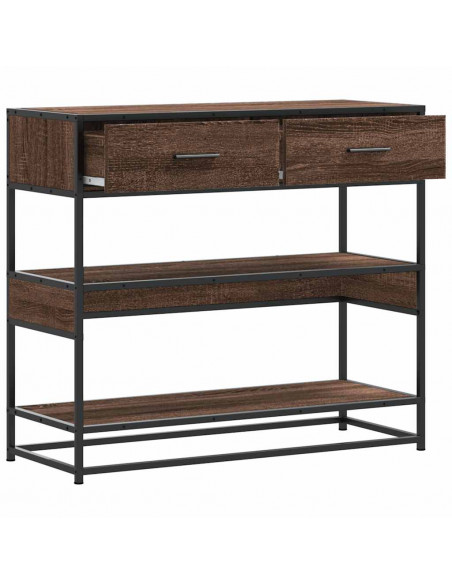 Tavolo Consolle Rovere Marrone 90x35x80 cm Legno Multistrato