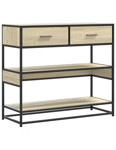 Tavolo Consolle Rovere Sonoma 90x35x80 cm in Legno Multistrato