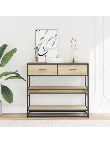 Tavolo Consolle Rovere Sonoma 90x35x80 cm in Legno Multistrato