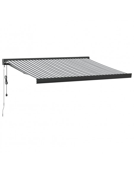 Tenda da Sole Antracite e Bianca 3x2,5 m Tessuto e Alluminio