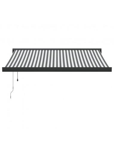 Tenda da Sole Antracite e Bianca 3x2,5 m Tessuto e Alluminio