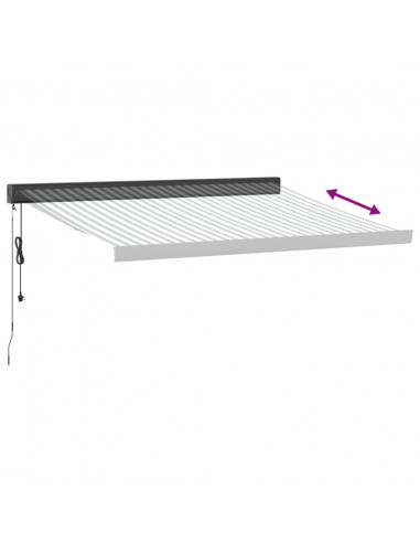 Tenda da Sole Antracite e Bianca 3x2,5 m Tessuto e Alluminio